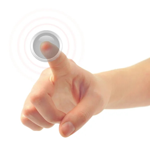 Hand and button — Stock Photo, Image