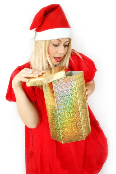 Girl Santa Klaus — Stock Photo, Image
