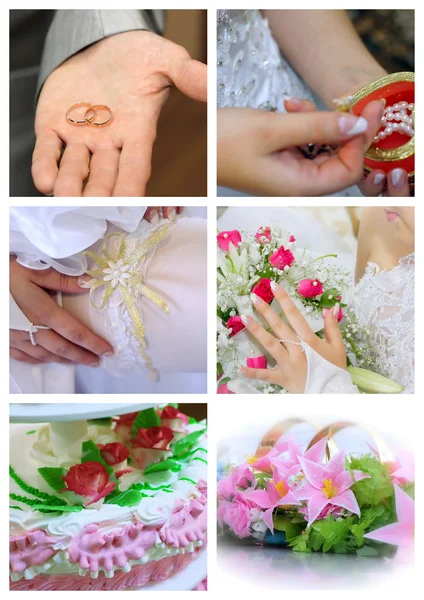 Bruiloft collage — Stockfoto