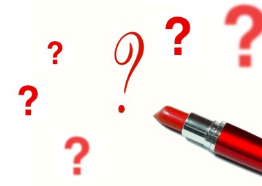 Lipstick and a question mark clipart