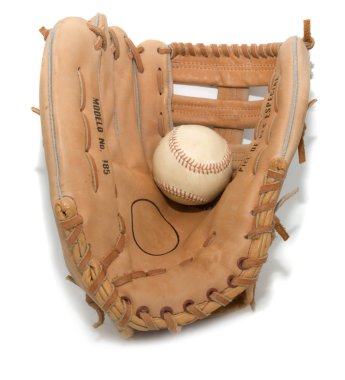 Baseball glove and ball isolated clipart