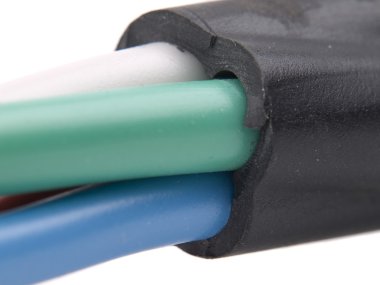 Macro detail of a powercable. clipart