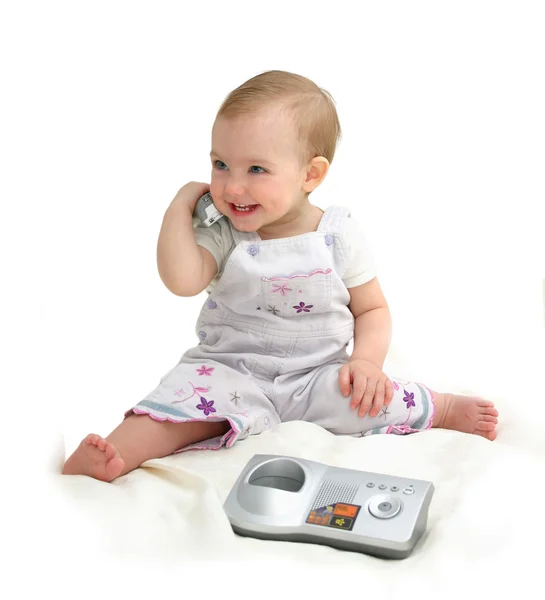 The small child with phone — Stock Photo, Image