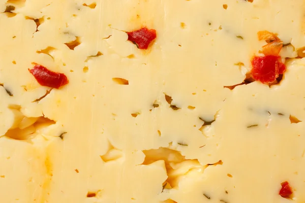 Cheese with red pepper and peppermint — Stock Photo, Image