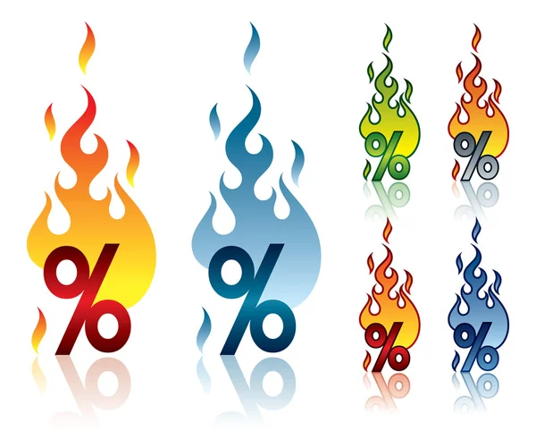A queimar por cento — Vetor de Stock