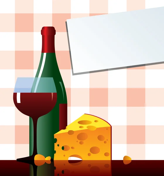 Cheese&vine — Stock Vector