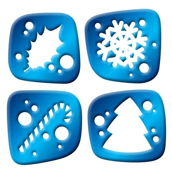 Newyear three-dimensional icons — Stock Photo, Image