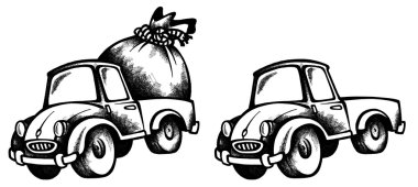 Car&present black clipart