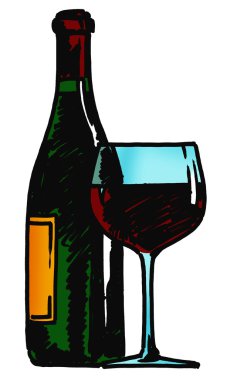 Glass and bottle clipart