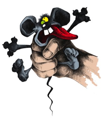 Mouse in hand clipart