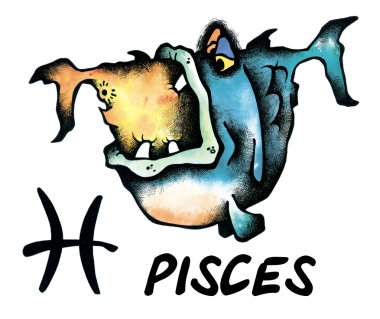 Cartoon pisces illustration clipart