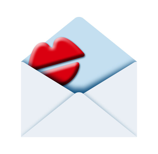 Конверт и поцелуй
