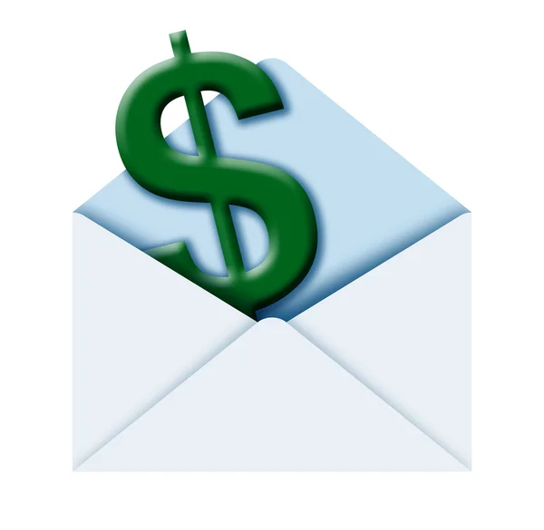 Envelope com $ — Fotografia de Stock