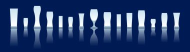 Beer glasses silhouettes clipart