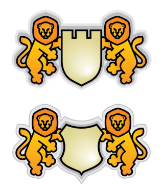 Emblem with lions clipart