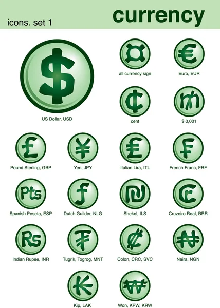Valuta pictogrammen — Stockvector