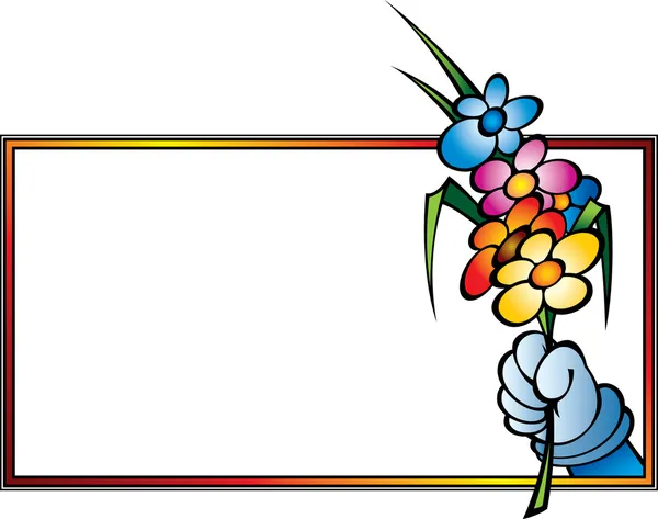 Fleurs dans le cadre — Image vectorielle
