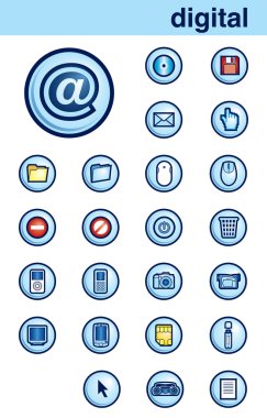 Digital icons set clipart