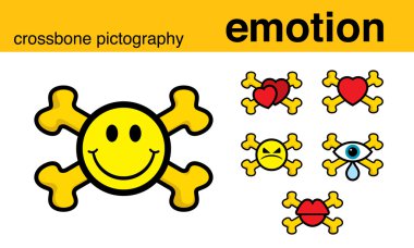 Emotion crossbone pictography clipart