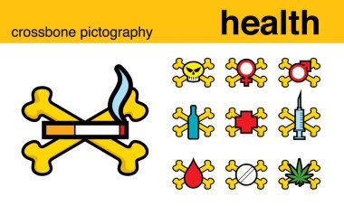 Health crossbone pictography clipart