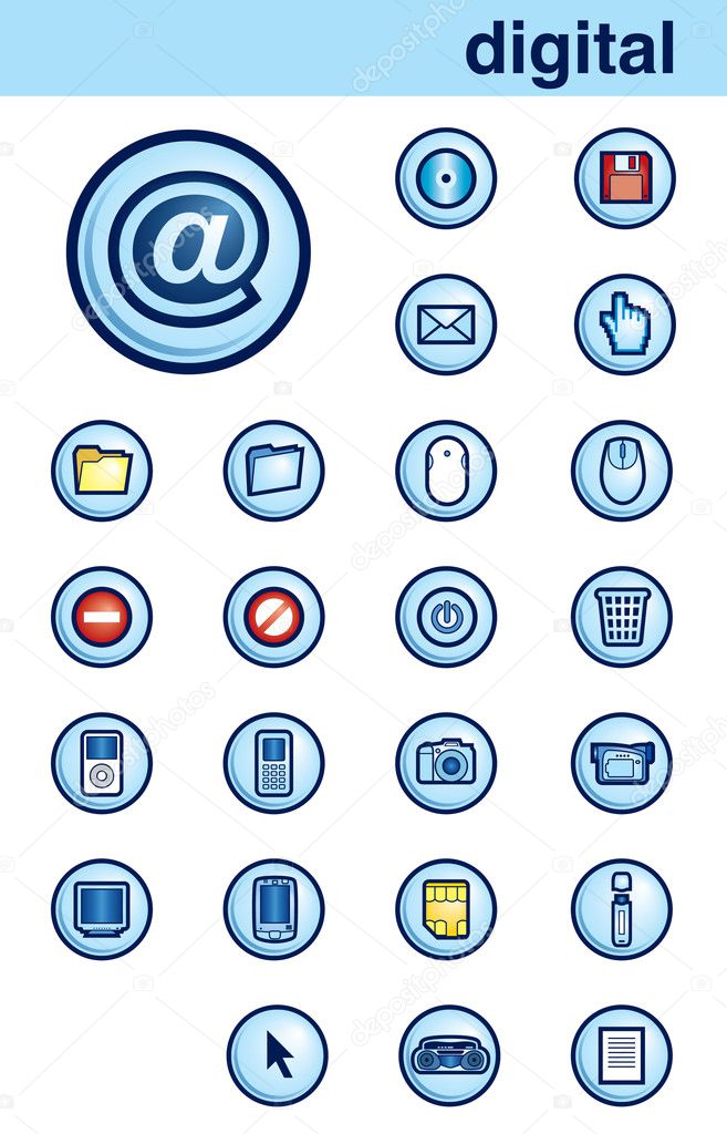 Digital icons set