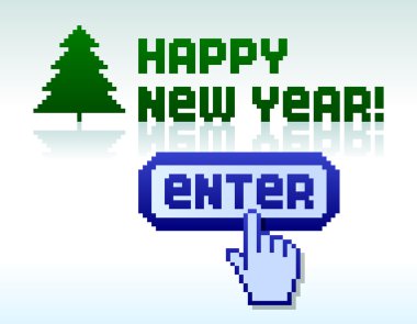 Pixel new year clipart