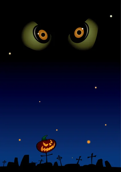 Paysage nocturne d'Halloween — Image vectorielle
