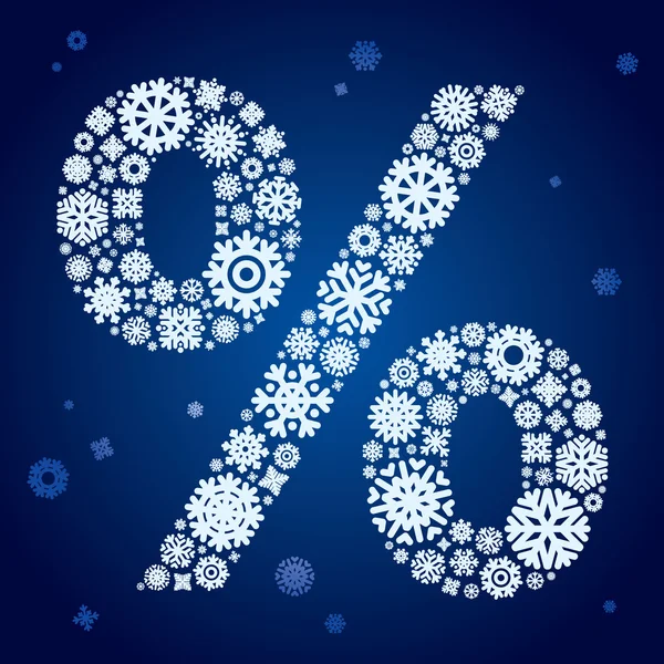 Snowflakes percent — Stock Vector