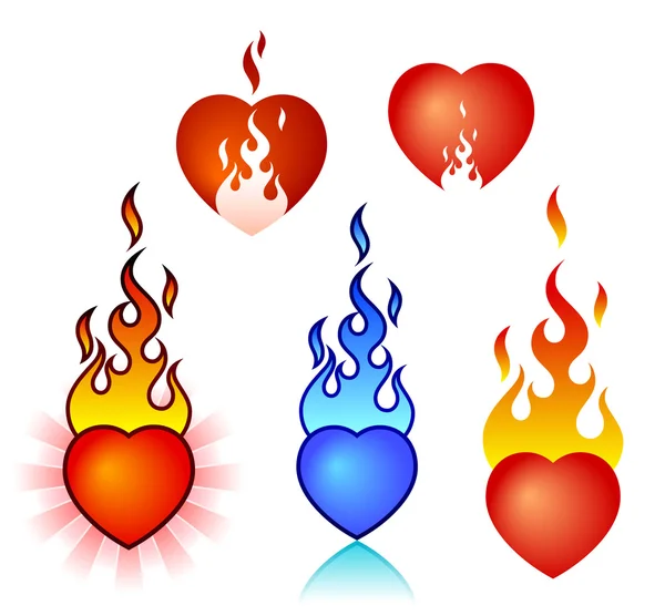 Brennendes Herz — Stockvektor