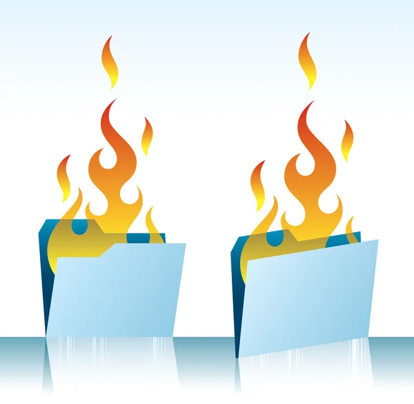 Burning folders — Stock Vector