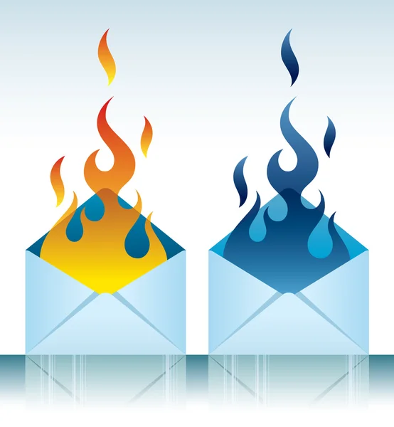 Сжигание открытого конверта — стоковый вектор