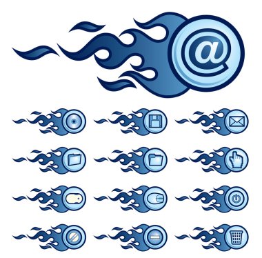 Bluefire icons computer theme clipart