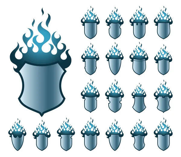 Flameshields niebieski wzór — Wektor stockowy