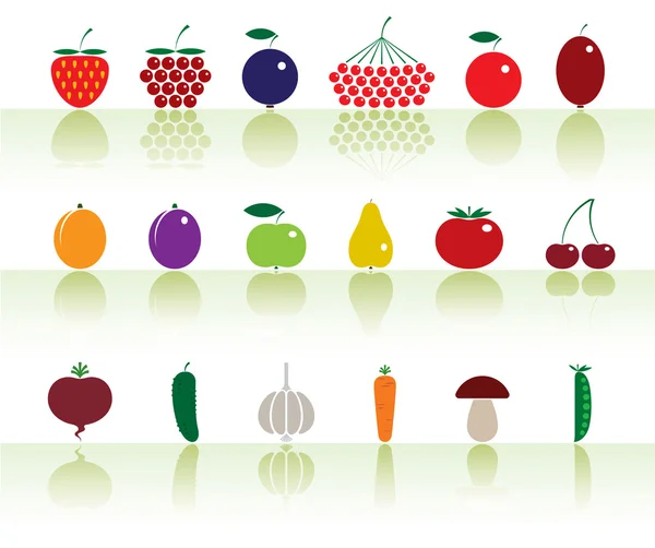 Frutas e produtos hortícolas — Vetor de Stock