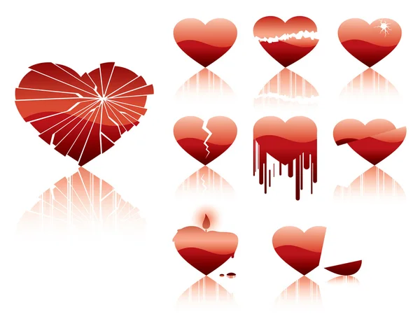 Coeurs crash caractère — Image vectorielle