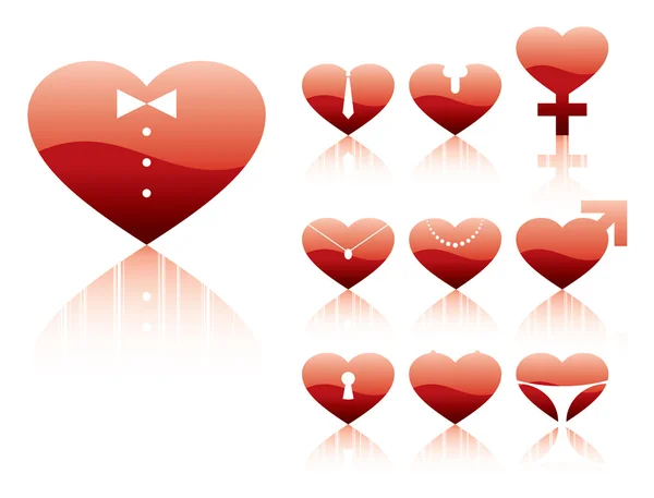 Srdce sexuální charakter — Stockový vektor