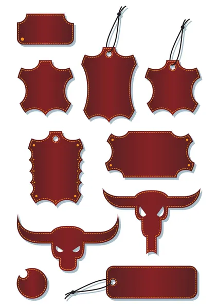 Leather lables — Stock Vector
