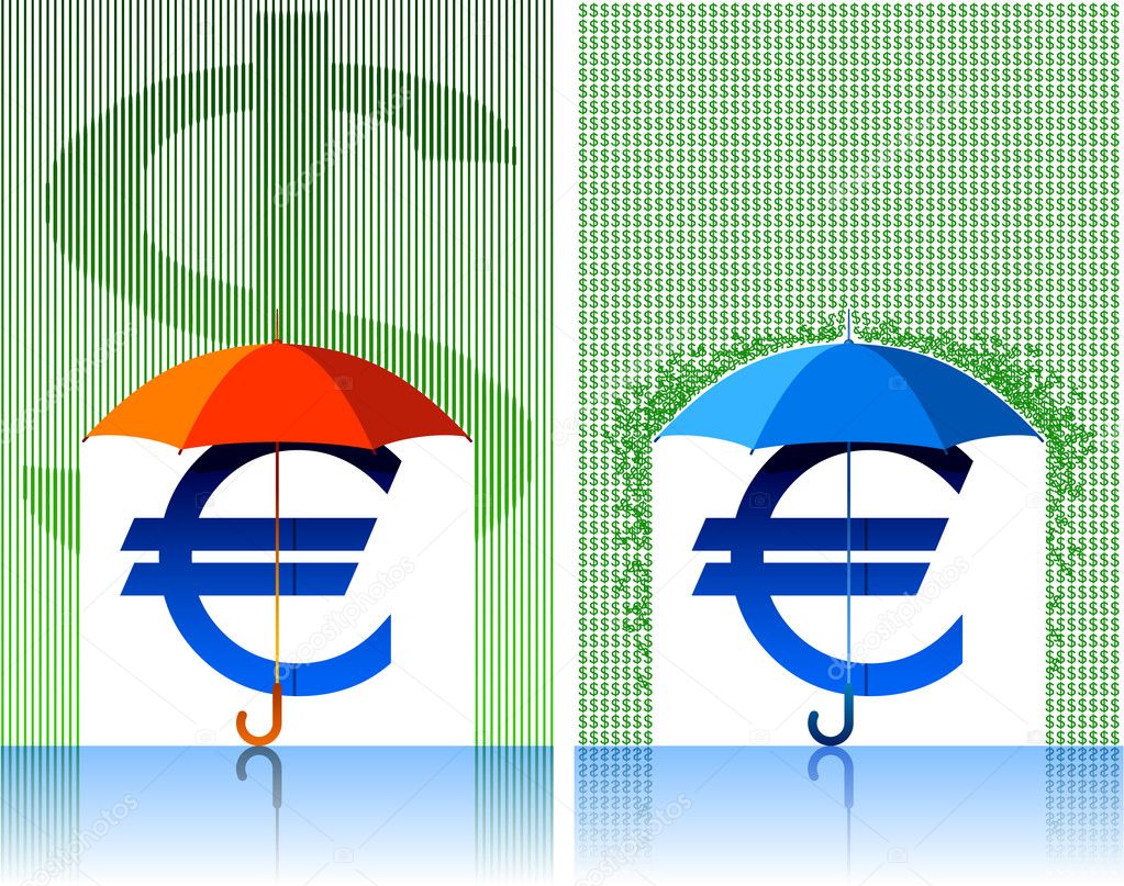 Euro under umbrella