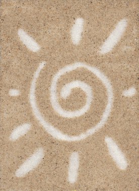 The midday sun on the sand clipart