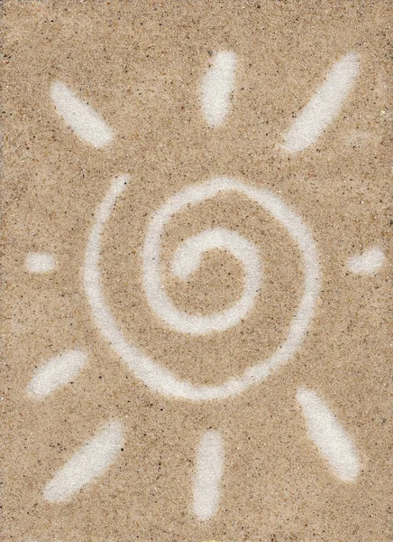真昼の太陽、砂の上 — ストック写真