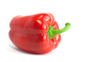 Red sweet pepper on white clipart