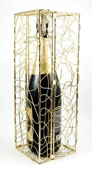 Champagne in een doos van de gift — Stockfoto