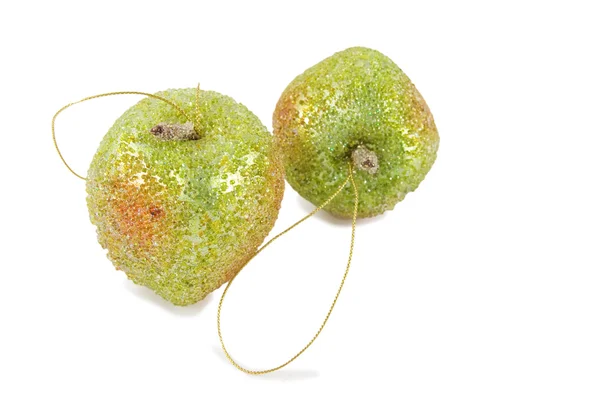 Duas maçãs de vidro verde — Fotografia de Stock