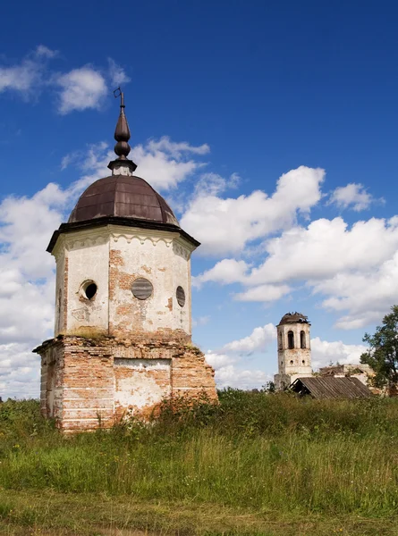 Ruins of ancient monastery near Kargopol — стокове фото