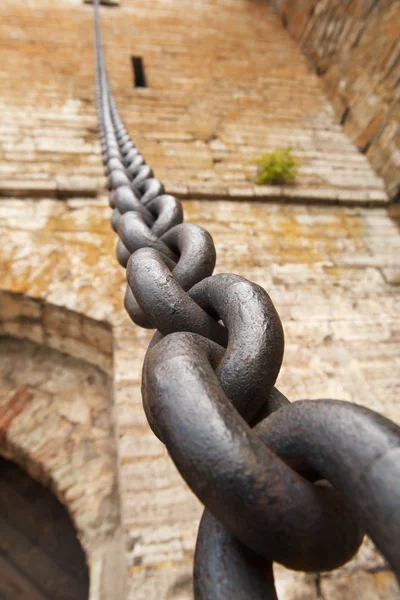 stock image Steel chain of drawbridge