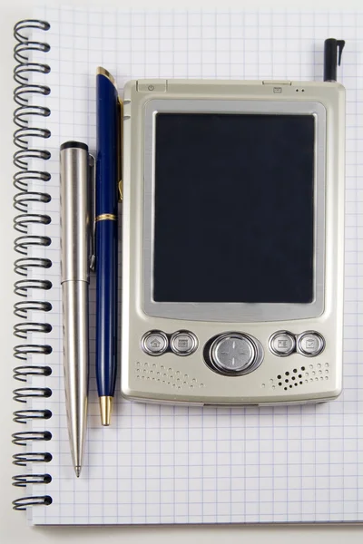 Imagem de vinheta da caneta e PDA — Fotografia de Stock