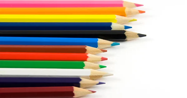 Conjunto de lápis de cor sobre branco — Fotografia de Stock