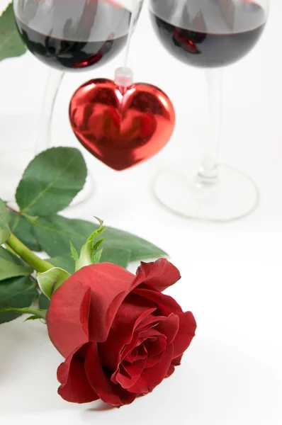 stock image Red rose and heart