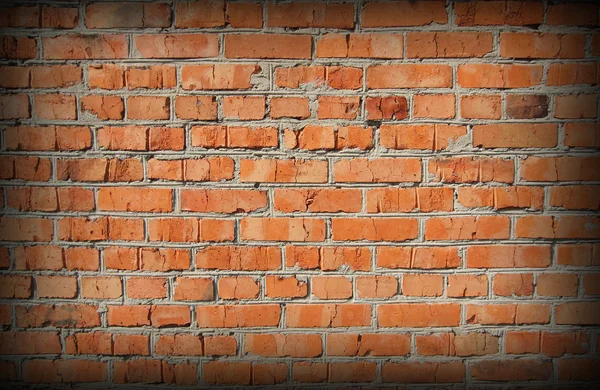 Vignetting image of red brick wall — Stock Photo, Image