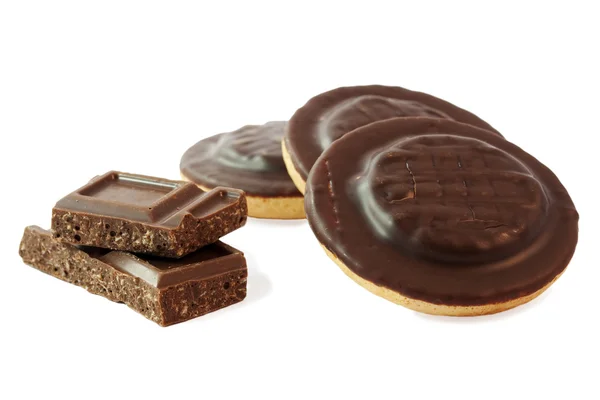 Glaserade kakor och choklad — Stockfoto